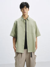 Men's Solid Relaxed-Fit Short-Sleeve Shirt